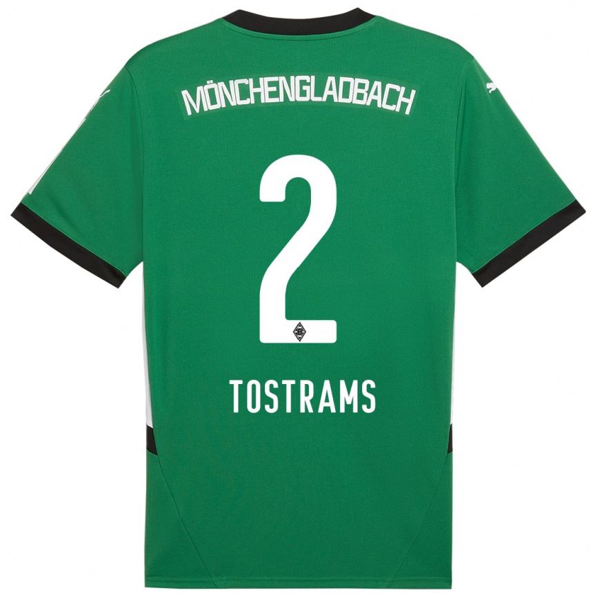 גברים כדורגל Eva Tostrams #2 ירוק לבן הרחק ג'רזי 2024/25