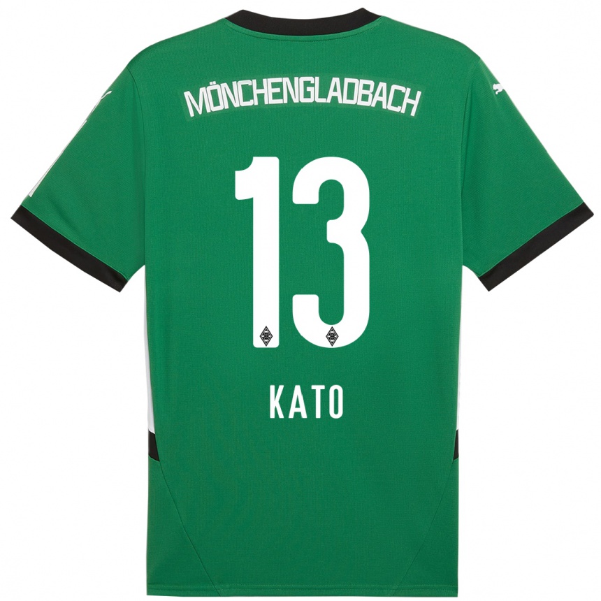 גברים כדורגל Mizuho Kato #13 ירוק לבן הרחק ג'רזי 2024/25
