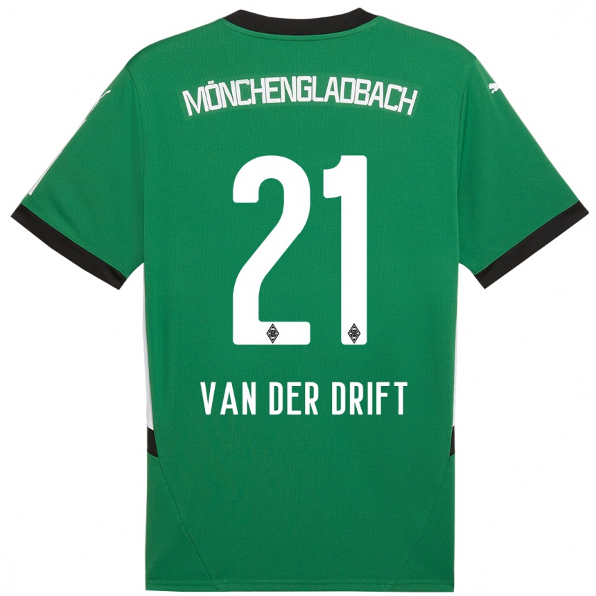 גברים כדורגל Suus Van Der Drift #21 ירוק לבן הרחק ג'רזי 2024/25