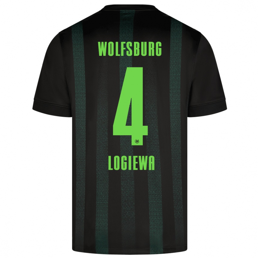 גברים כדורגל Luca Logiewa #4 ירוק כהה הרחק ג'רזי 2024/25