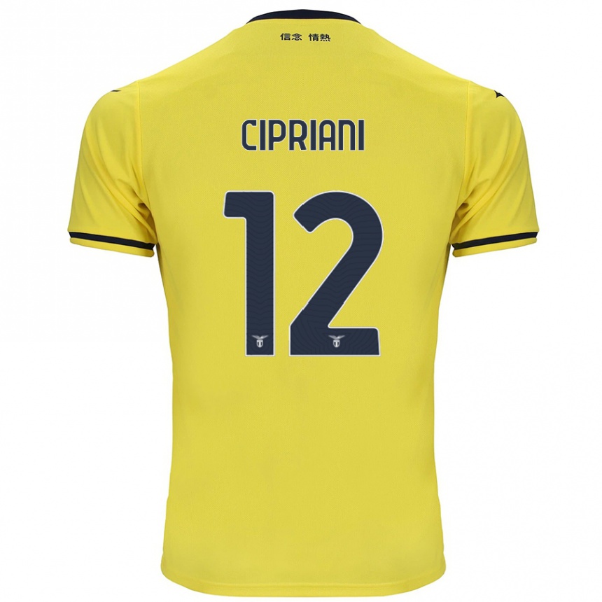 גברים כדורגל Alessio Cipriani #12 צָהוֹב הרחק ג'רזי 2024/25
