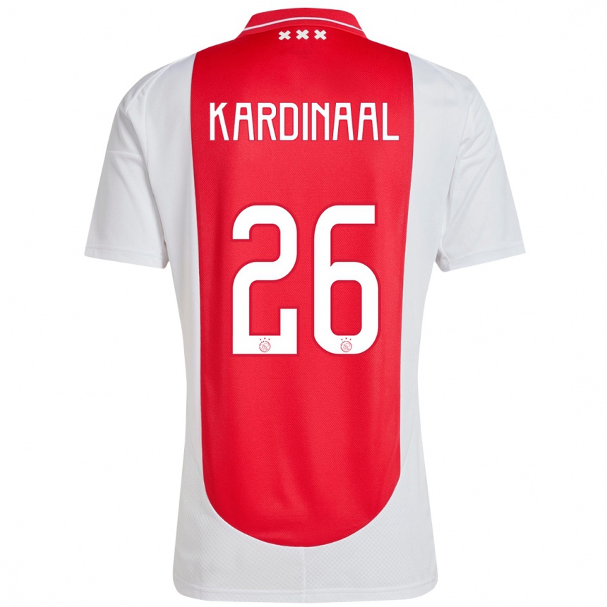 נשים כדורגל Isa Kardinaal #26 אדום לבן ג'רזי ביתית 2024/25