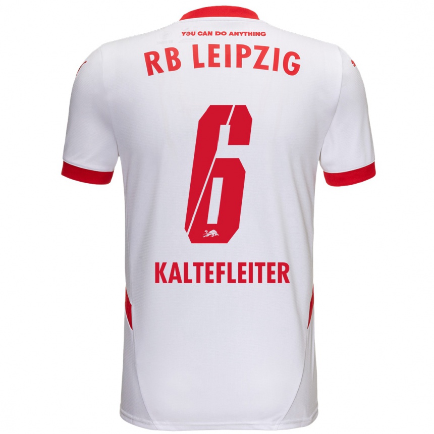 נשים כדורגל Benno Kaltefleiter #6 לבן אדום ג'רזי ביתית 2024/25