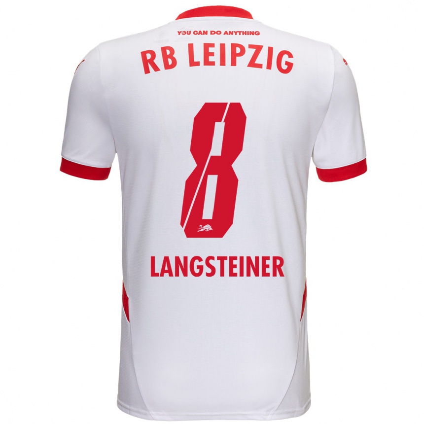 נשים כדורגל Toni Langsteiner #8 לבן אדום ג'רזי ביתית 2024/25