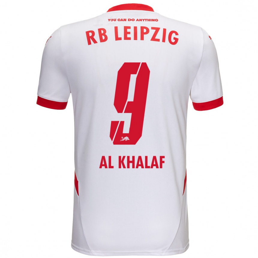 נשים כדורגל Abdul Al Khalaf #9 לבן אדום ג'רזי ביתית 2024/25