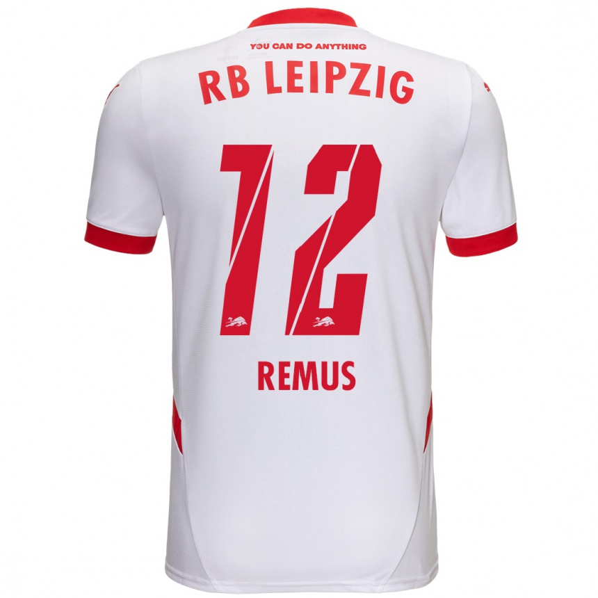 נשים כדורגל Niklas Remus #12 לבן אדום ג'רזי ביתית 2024/25