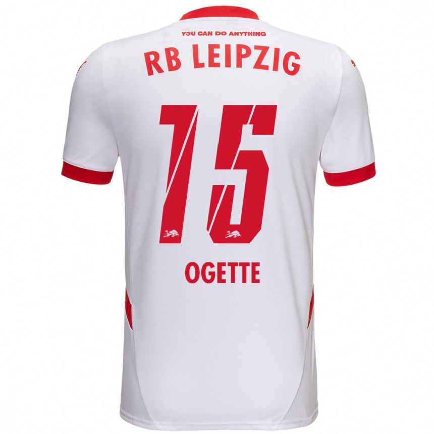 נשים כדורגל Israel Ogette #15 לבן אדום ג'רזי ביתית 2024/25