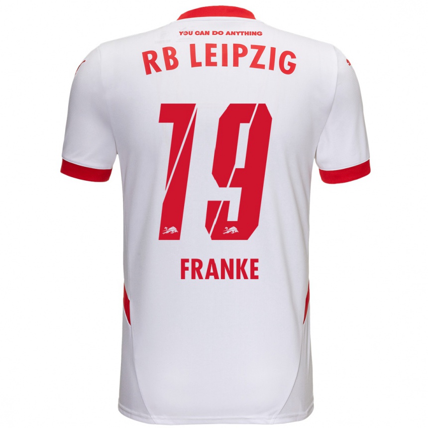 נשים כדורגל Lenny Franke #19 לבן אדום ג'רזי ביתית 2024/25