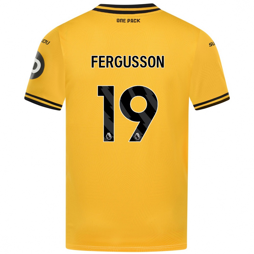 נשים כדורגל Liv Fergusson #19 צָהוֹב ג'רזי ביתית 2024/25