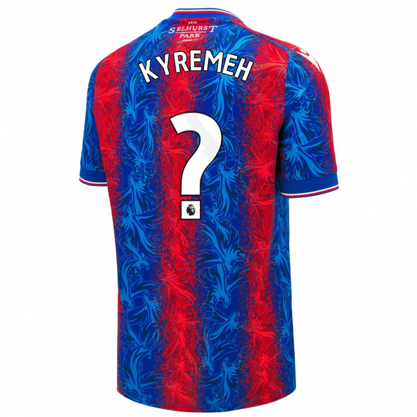 נשים כדורגל Jerome Kyremeh #0 פסים כחולים אדומים ג'רזי ביתית 2024/25