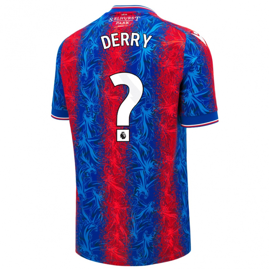 נשים כדורגל Jesse Derry #0 פסים כחולים אדומים ג'רזי ביתית 2024/25