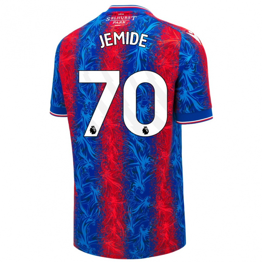 נשים כדורגל Mofe Jemide #70 פסים כחולים אדומים ג'רזי ביתית 2024/25
