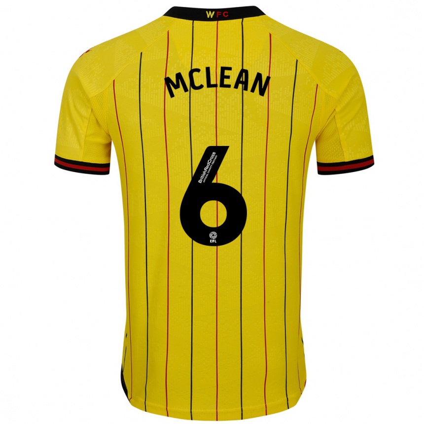 נשים כדורגל Sophie Mclean #6 צהוב שחור ג'רזי ביתית 2024/25