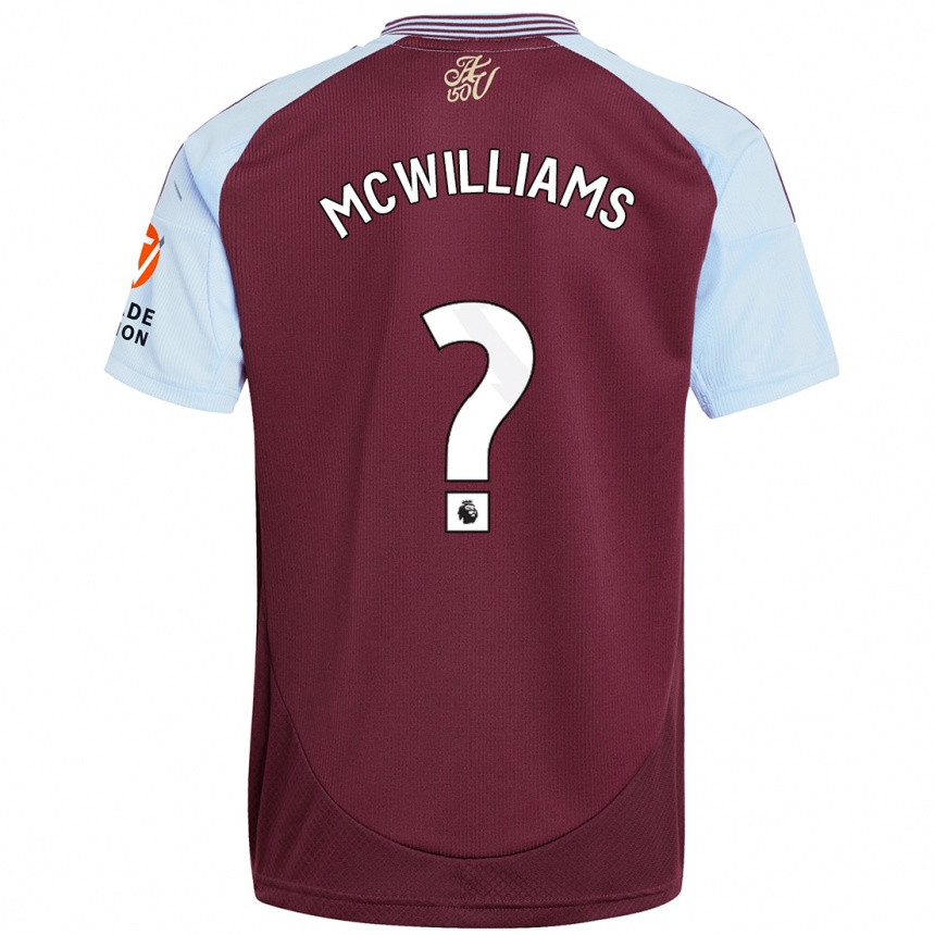 נשים כדורגל Ashton Mcwilliams #0 כחול שמיים בורדו ג'רזי ביתית 2024/25