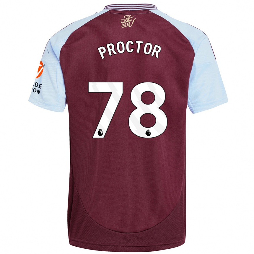 נשים כדורגל Sam Proctor #78 כחול שמיים בורדו ג'רזי ביתית 2024/25