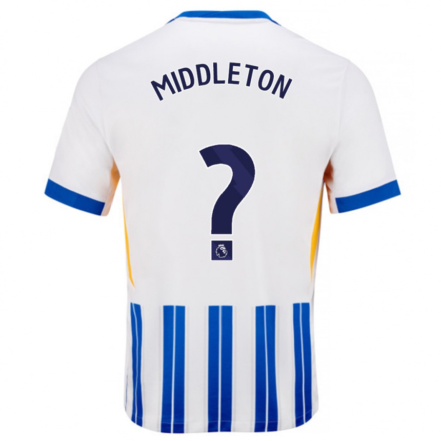 נשים כדורגל Jesse Middleton #0 פסי סיכה כחולים לבנים ג'רזי ביתית 2024/25