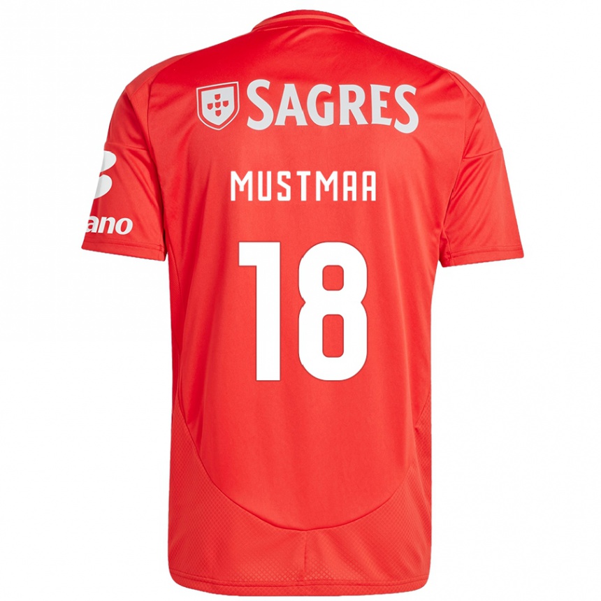 נשים כדורגל Karel Mustmaa #18 אדום לבן ג'רזי ביתית 2024/25