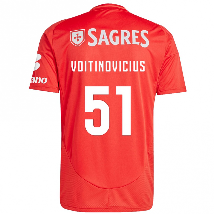 נשים כדורגל Arnas Voitinovicius #51 אדום לבן ג'רזי ביתית 2024/25