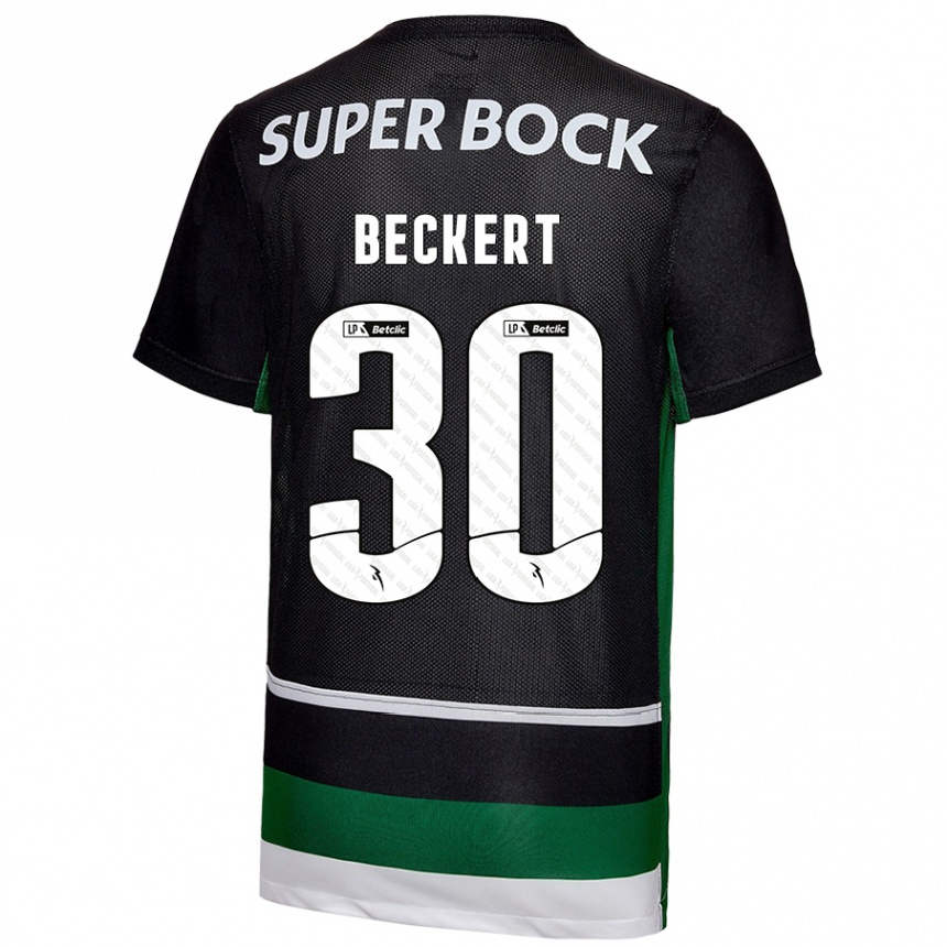 נשים כדורגל Carolina Beckert #30 שחור לבן ירוק ג'רזי ביתית 2024/25