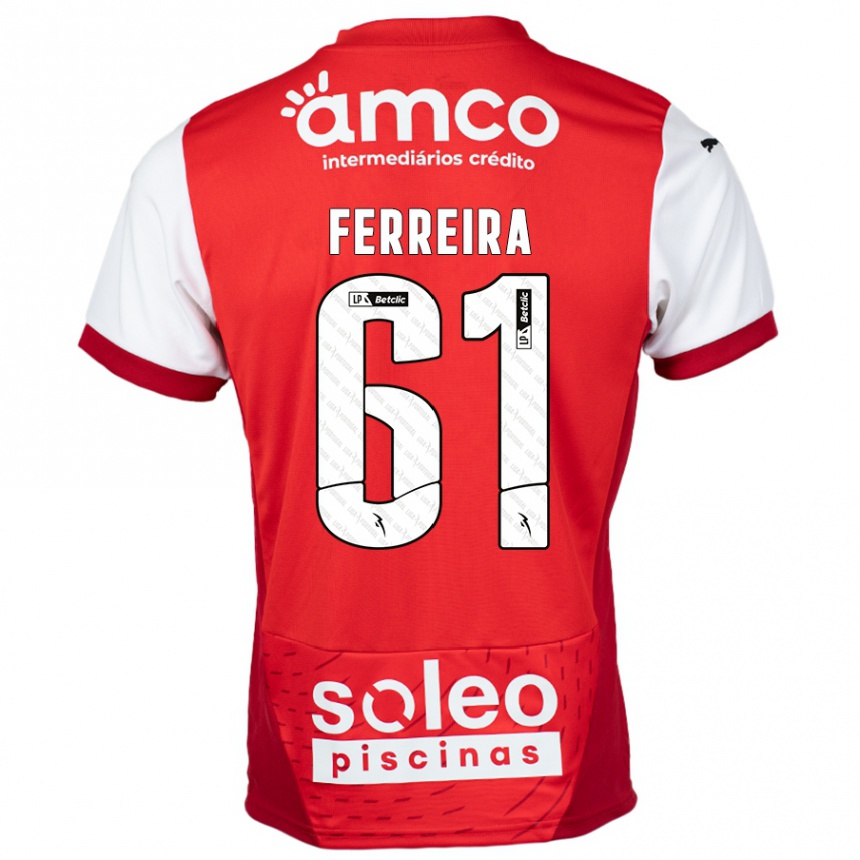 נשים כדורגל Tiago Ferreira #61 אדום לבן ג'רזי ביתית 2024/25