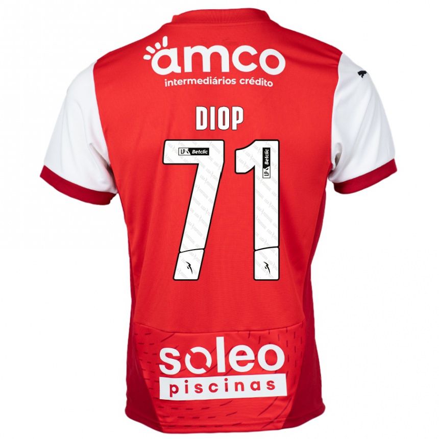 נשים כדורגל Mamadou Diop #71 אדום לבן ג'רזי ביתית 2024/25