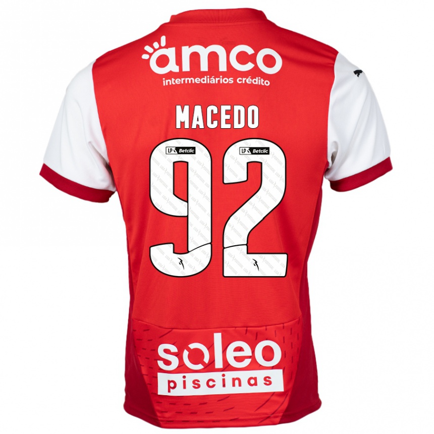 נשים כדורגל Rodrigo Macedo #92 אדום לבן ג'רזי ביתית 2024/25
