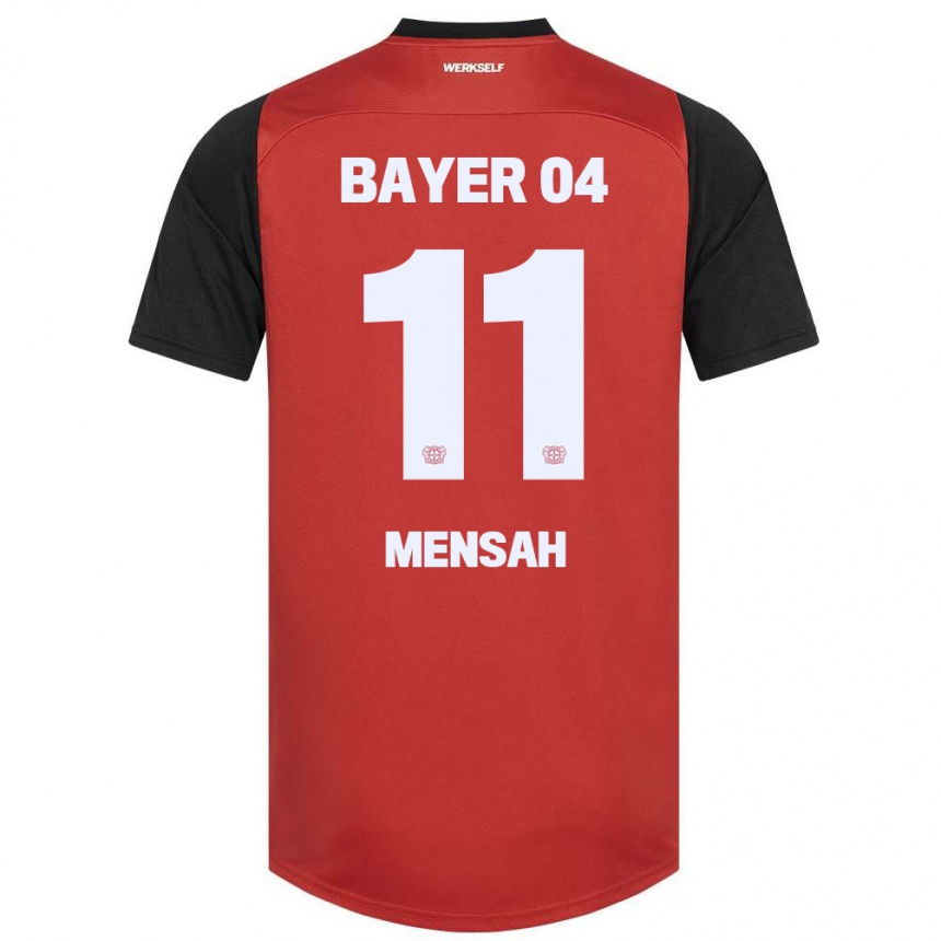 נשים כדורגל Jeremiah Mensah #11 אדום שחור ג'רזי ביתית 2024/25