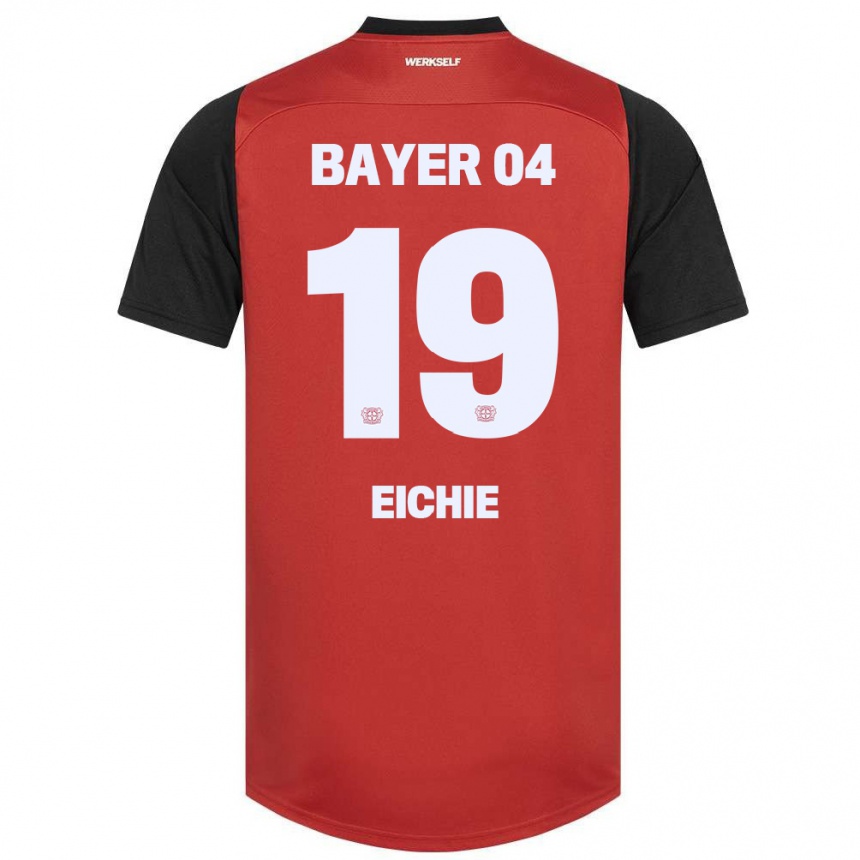 נשים כדורגל Isaiah Eichie #19 אדום שחור ג'רזי ביתית 2024/25