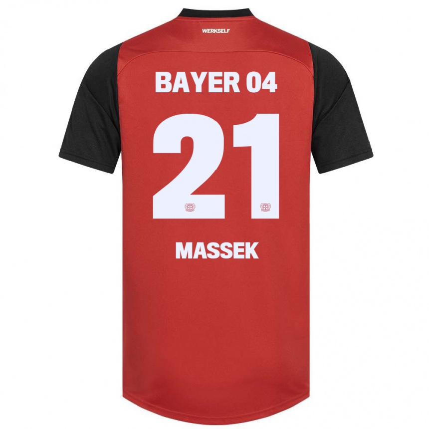 נשים כדורגל Ivan Massek #21 אדום שחור ג'רזי ביתית 2024/25
