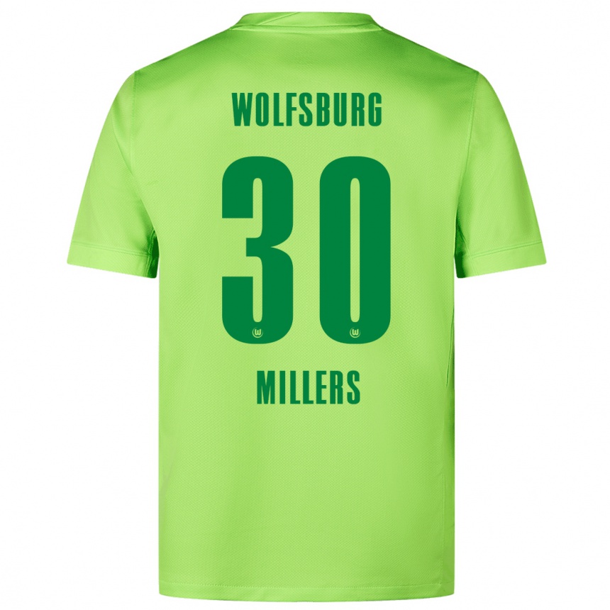 נשים כדורגל Kristers Millers #30 ירוק ניאון ג'רזי ביתית 2024/25