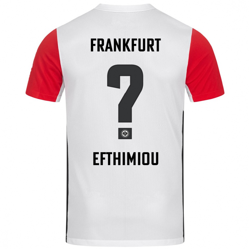 נשים כדורגל Sissis Efthimiou #0 אדום לבן ג'רזי ביתית 2024/25