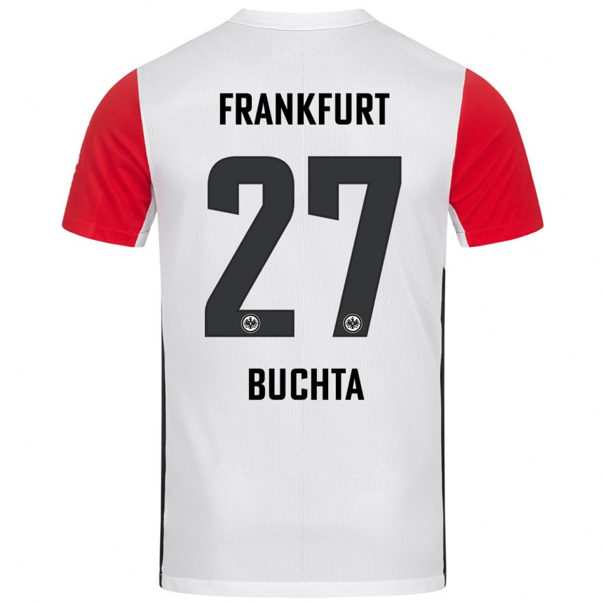 נשים כדורגל Philip Buchta #27 אדום לבן ג'רזי ביתית 2024/25