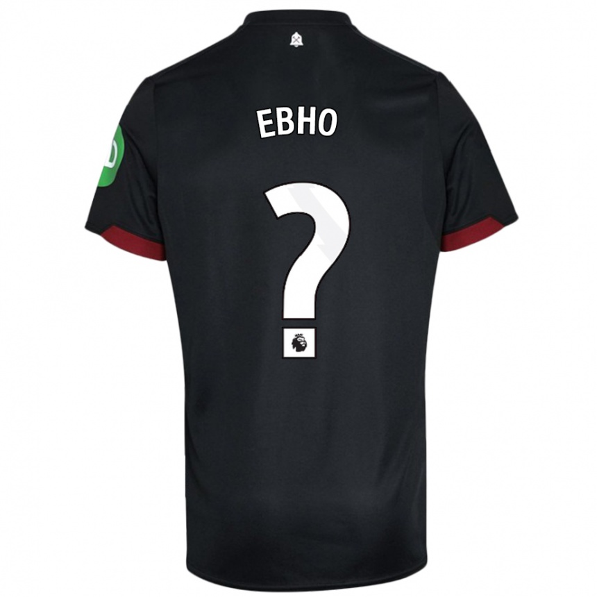 נשים כדורגל Riley Ebho #0 שחור לבן הרחק ג'רזי 2024/25