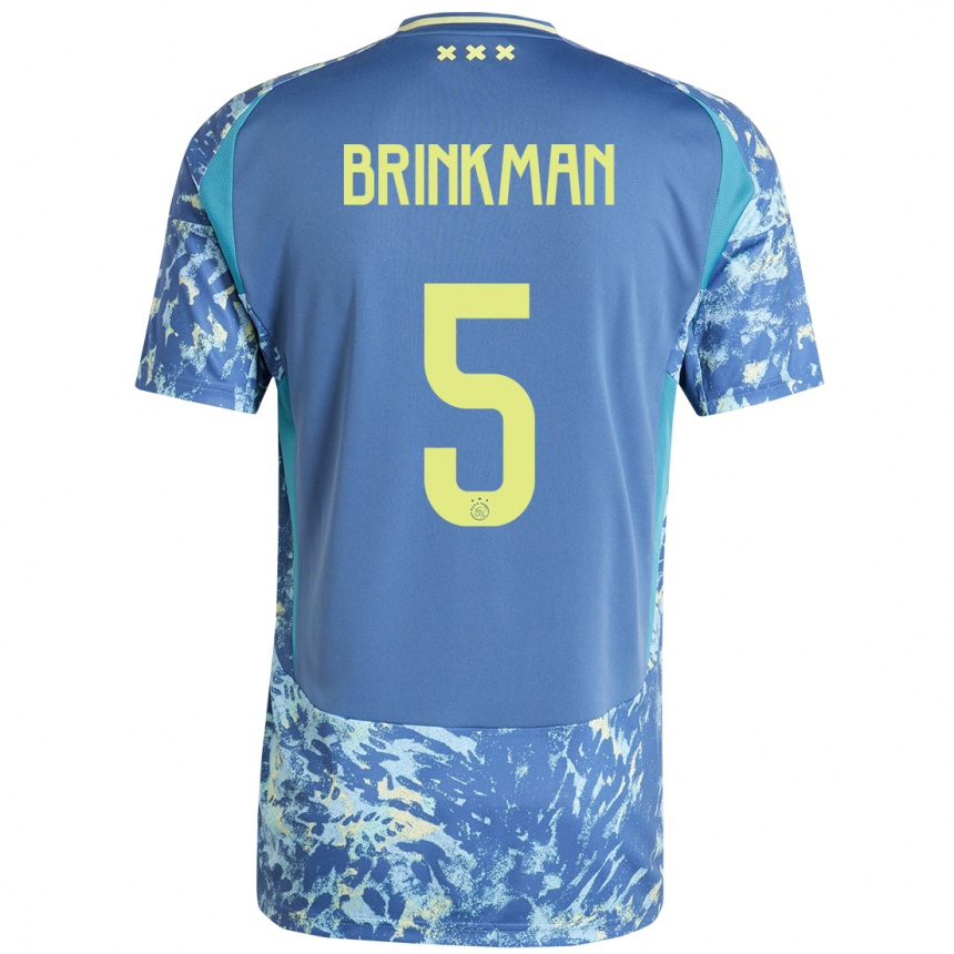נשים כדורגל Tim Brinkman #5 אפור כחול צהוב הרחק ג'רזי 2024/25