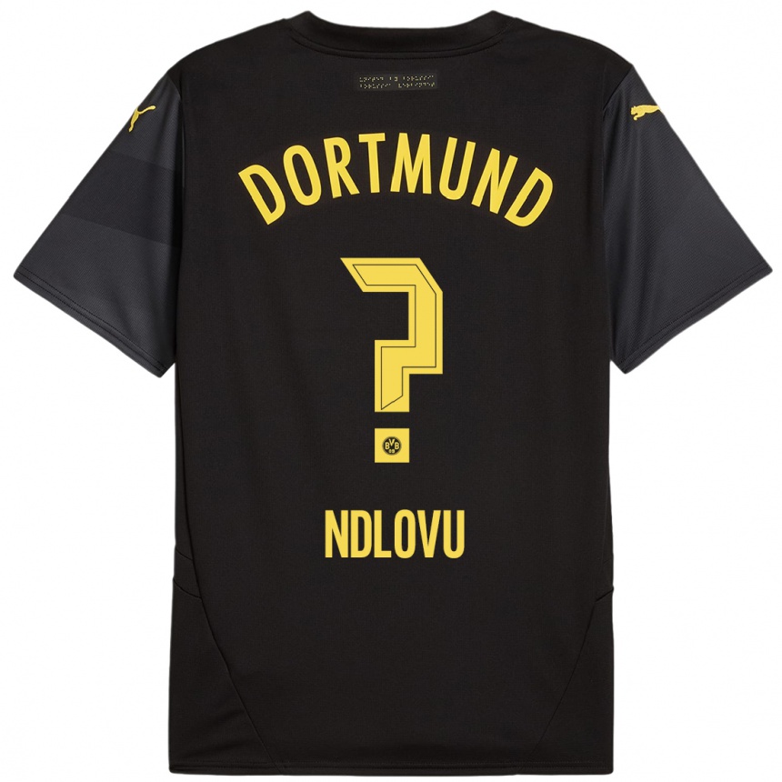 נשים כדורגל Desmond Ndlovu #0 שחור צהוב הרחק ג'רזי 2024/25