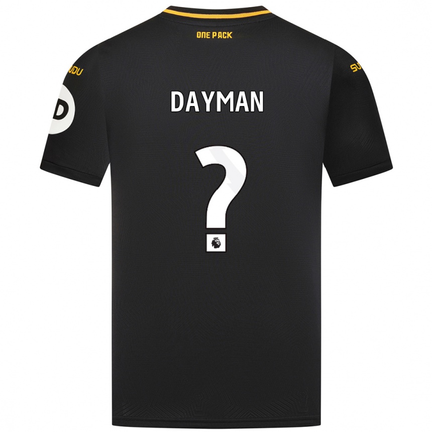 נשים כדורגל Myles Dayman #0 שָׁחוֹר הרחק ג'רזי 2024/25