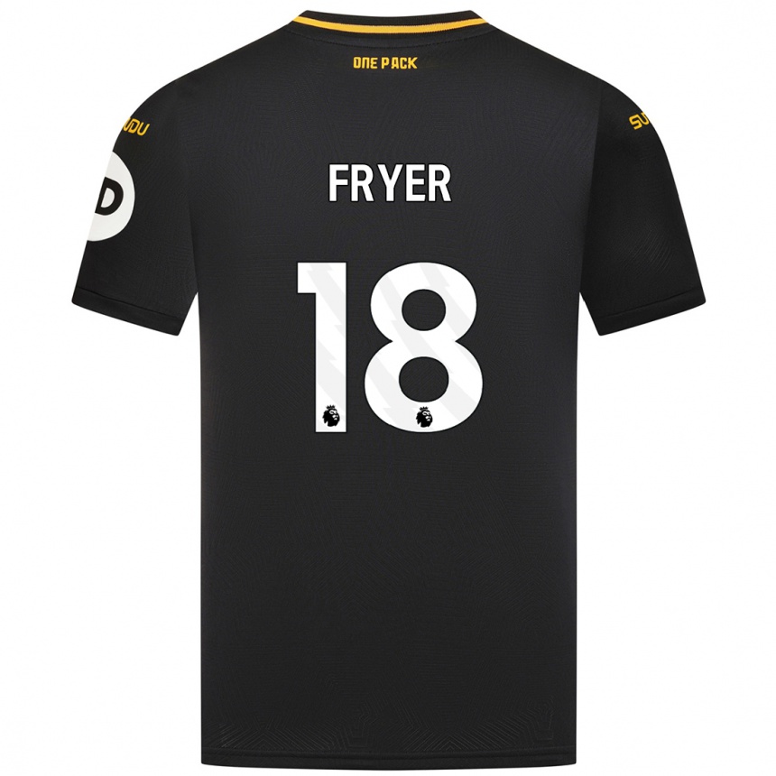 נשים כדורגל Hannah Fryer #18 שָׁחוֹר הרחק ג'רזי 2024/25