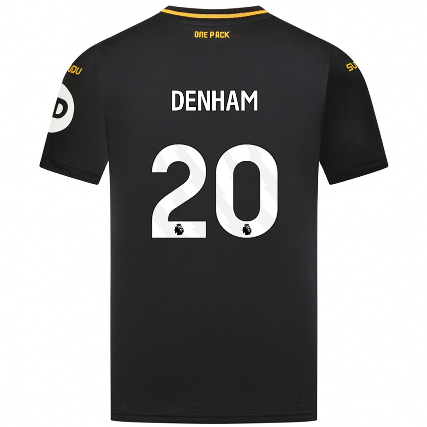 נשים כדורגל Ania Denham #20 שָׁחוֹר הרחק ג'רזי 2024/25