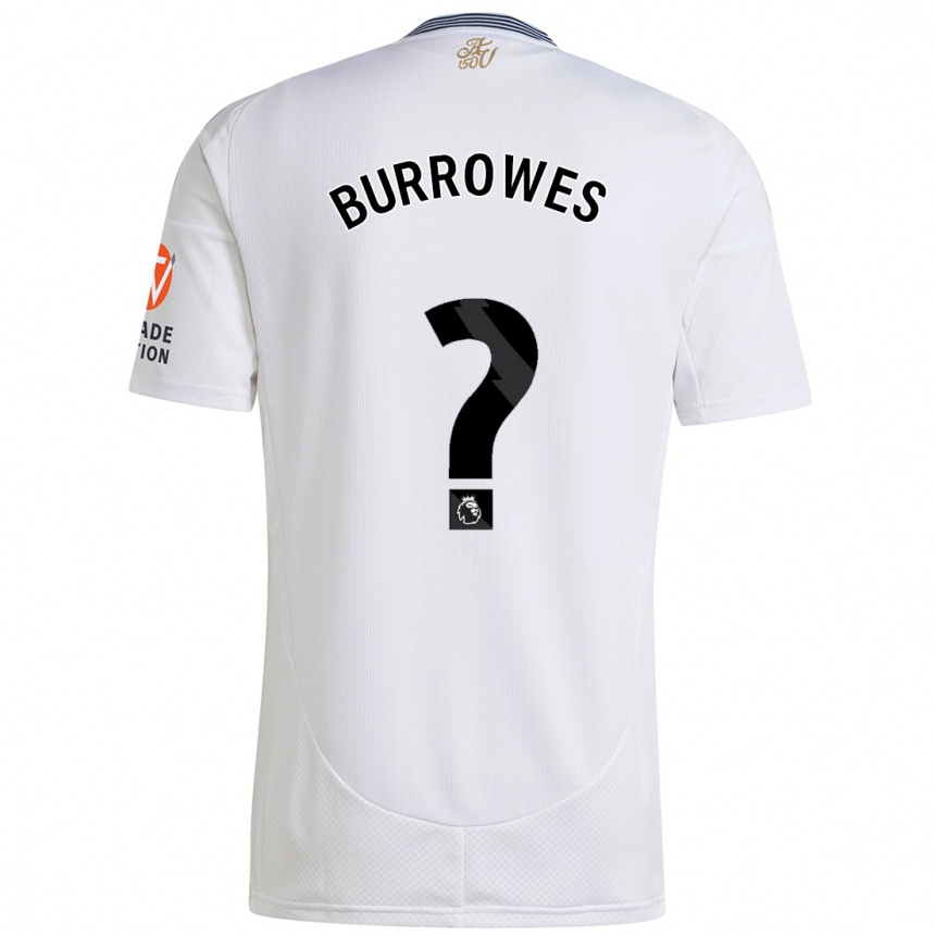 נשים כדורגל Bradley Burrowes #0 לָבָן הרחק ג'רזי 2024/25