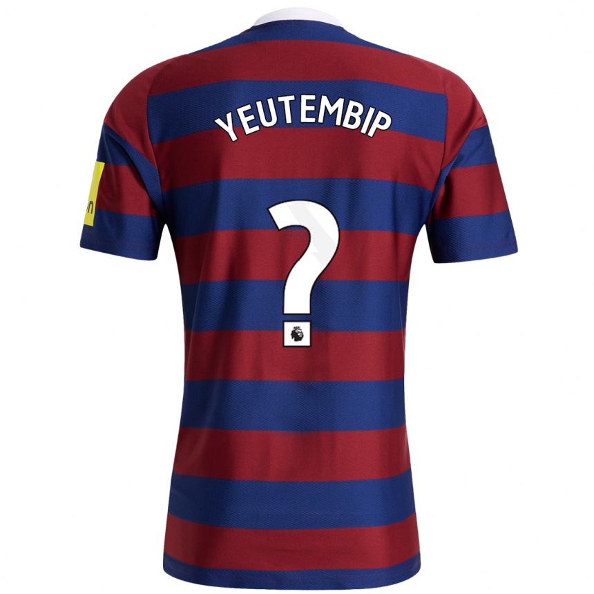 נשים כדורגל Lesecond Yeutembip #0 כחול כהה בורדו הרחק ג'רזי 2024/25