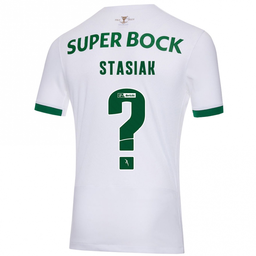 נשים כדורגל Jakub Stasiak #0 ירוק לבן הרחק ג'רזי 2024/25