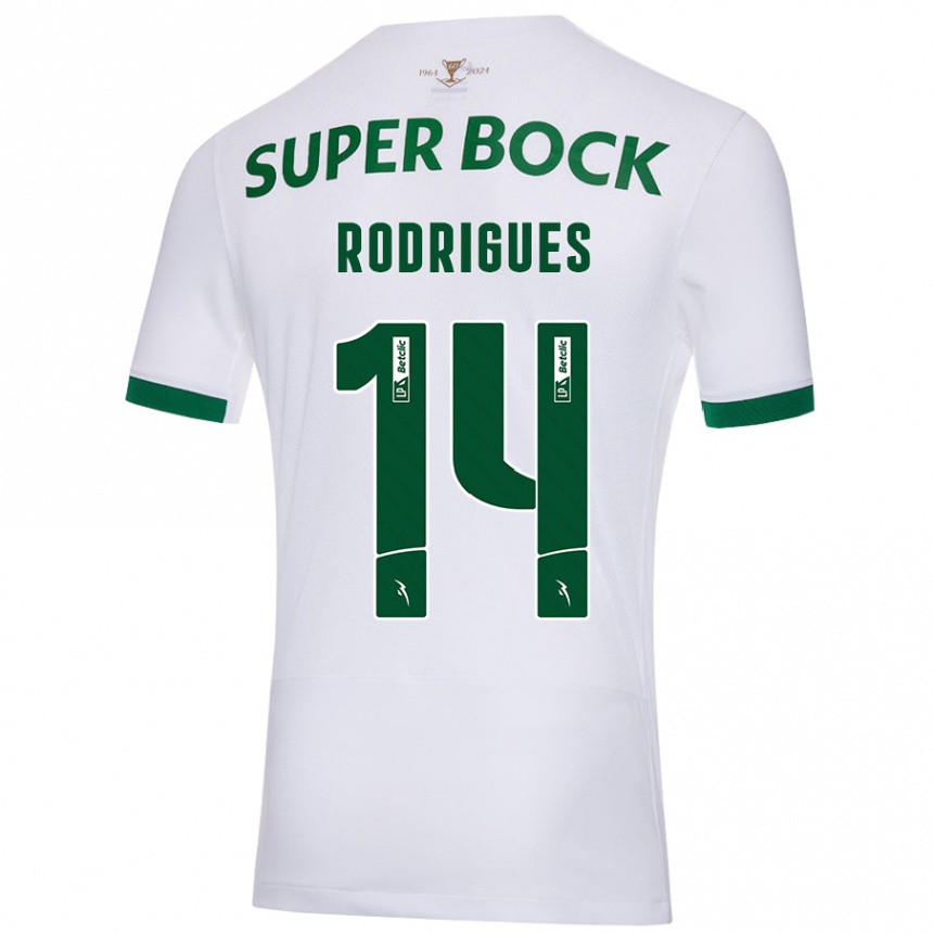 נשים כדורגל Paulo Rodrigues #14 ירוק לבן הרחק ג'רזי 2024/25