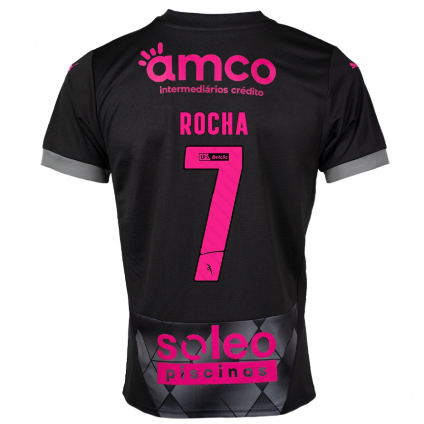 נשים כדורגל Carolina Rocha #7 שחור ורוד הרחק ג'רזי 2024/25