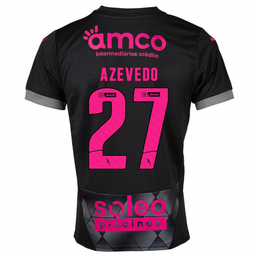 נשים כדורגל Mariana Azevedo #27 שחור ורוד הרחק ג'רזי 2024/25