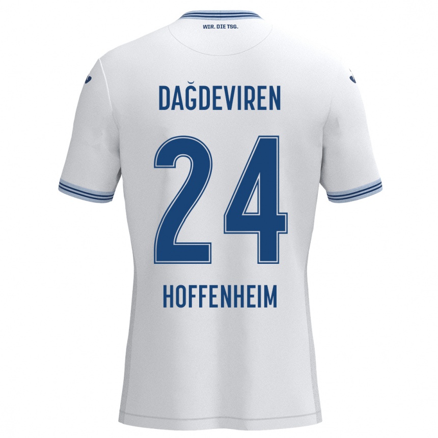 נשים כדורגל Diren Dağdeviren #24 כחול לבן הרחק ג'רזי 2024/25
