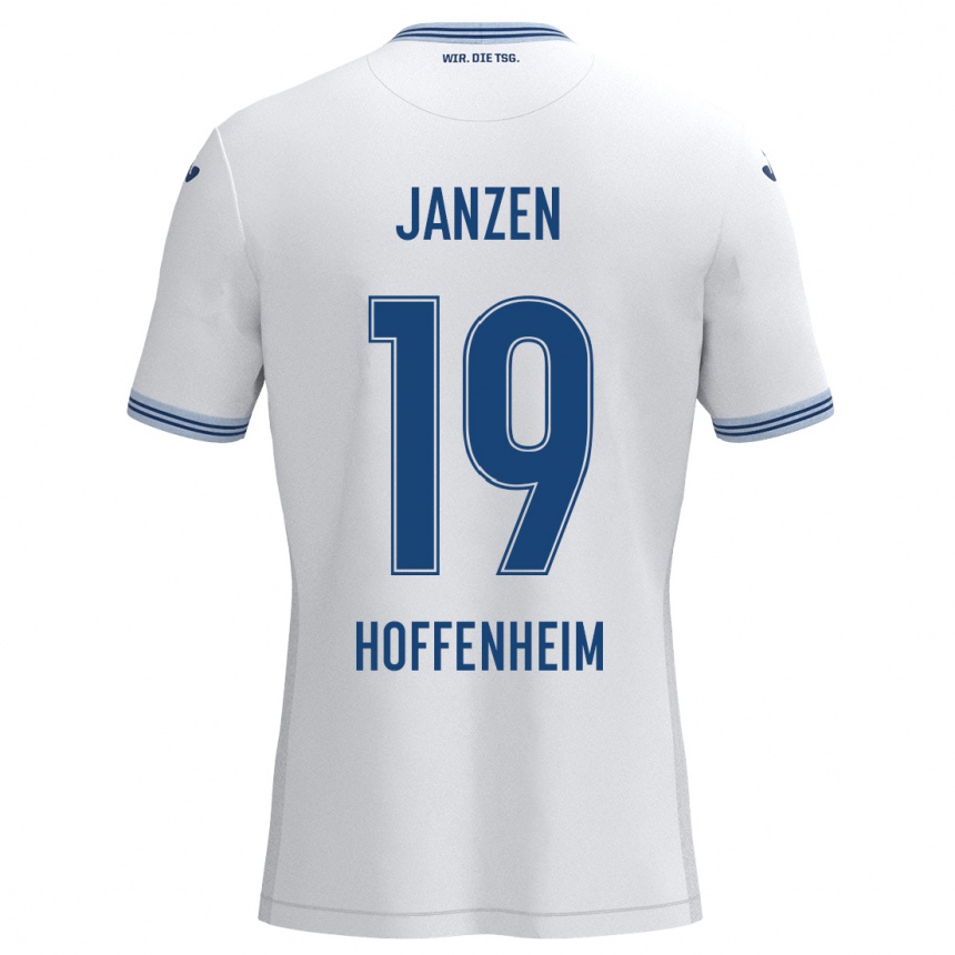 נשים כדורגל Mathilde Janzen #19 כחול לבן הרחק ג'רזי 2024/25