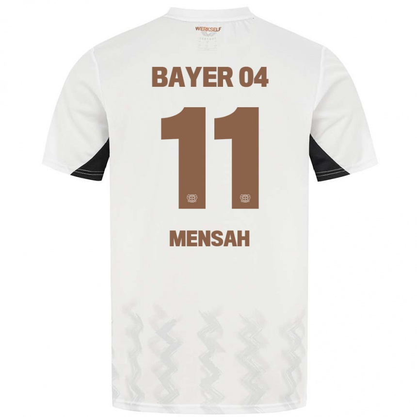 נשים כדורגל Jeremiah Mensah #11 לבן שחור הרחק ג'רזי 2024/25