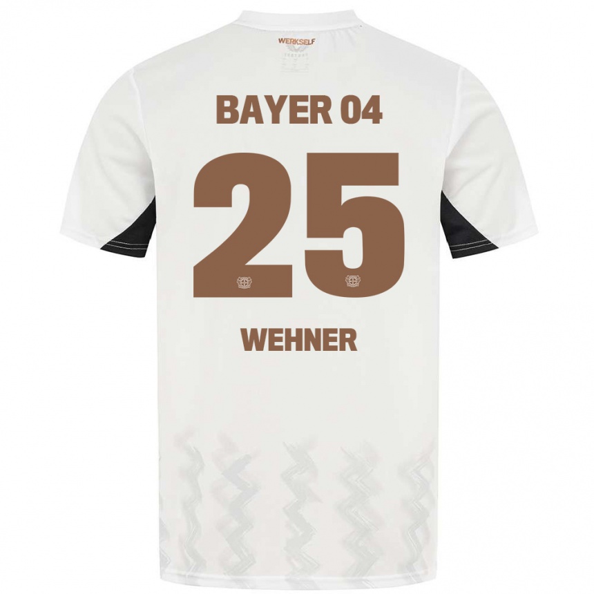 נשים כדורגל Luca Wehner #25 לבן שחור הרחק ג'רזי 2024/25