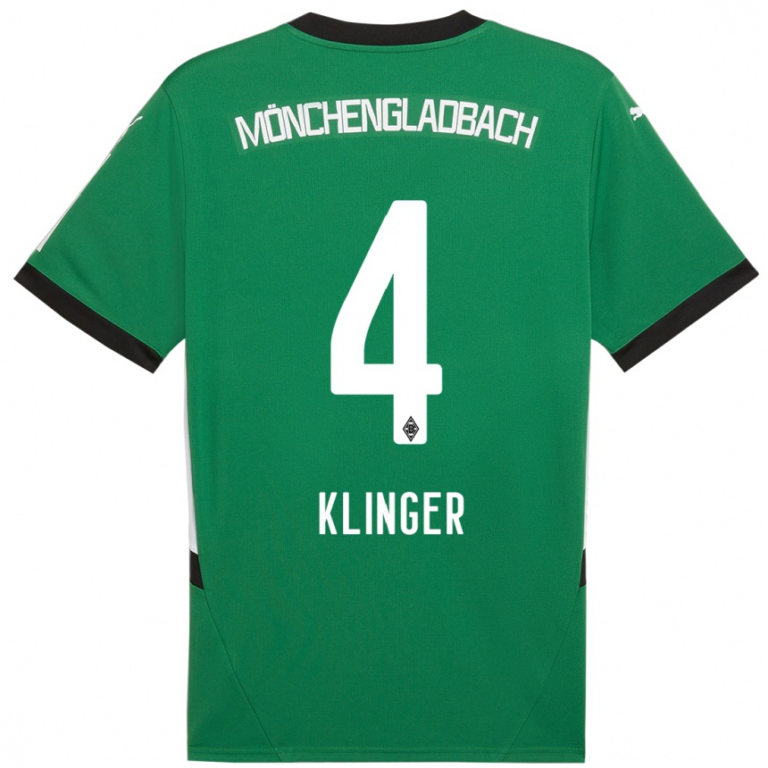 נשים כדורגל Nina Klinger #4 ירוק לבן הרחק ג'רזי 2024/25