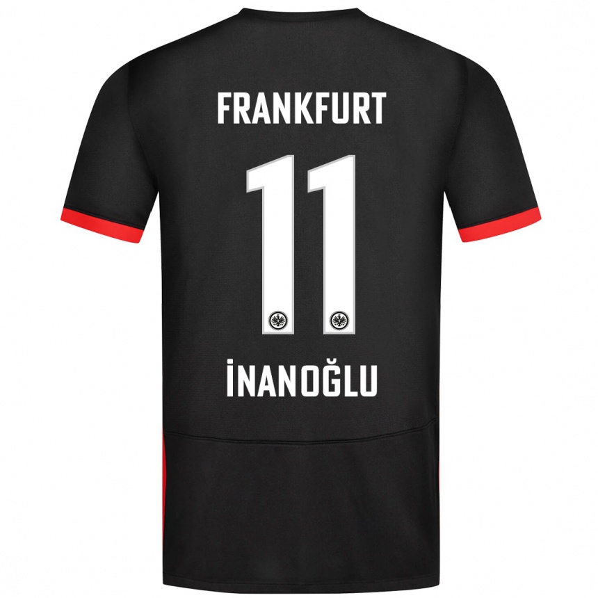 נשים כדורגל Kaan İnanoğlu #11 שָׁחוֹר הרחק ג'רזי 2024/25